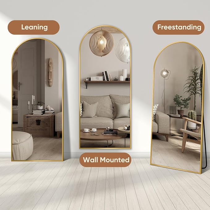 58"x18" Full Length Mirror, Arched Full Body Mirror, Standing Hanging or - Image 5