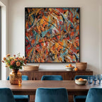 Large Framed Colorful Abstract Wall Art - Image 5
