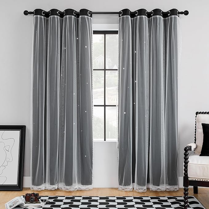 XiDi Blackout Curtains for Bedroom, Bedroom Drapes for Kids, Unicorn Curtains by Addsomecolortolife