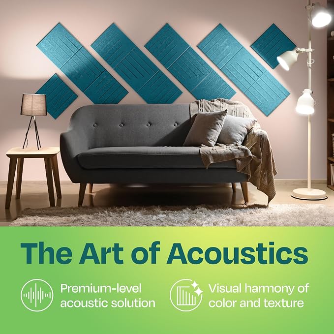 Acoustic Panels 12-Pack Soundproof Wall Panels 12"x12"x0.4" Decorative Sound - Image 2