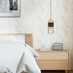 Timeet Botanical Floral Peel and Stick Wallpaper Beige Wildflower Self Adhesive - Image 2