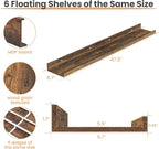 upsimples Floating Shelves for Wall, 47.3 Inch Shelves for Decor Storage Set of - Image 2
