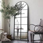 Floor Full Length Mirror, Large Window Pane Body Mirrors, No Stand by ZMYCZ