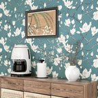 Laatse Vintage Floral Wallpaper Peel and Stick Blue Floral Contact Paper - Image 6