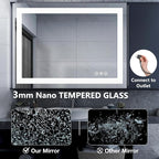 DUMOS 36.1"x48.1" LED Bathroom Mirror, Smart Anti-Fog Bathroom Vanity Mirror - Image 6