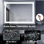 DUMOS 36.1"x36.1" LED Bathroom Mirror, Smart Anti-Fog Bathroom Vanity Mirror - Image 6