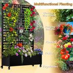 MTART Metal Planter Box with Trellis, 72.1"x47.2"x16" Outdoor Galvanized Raised - Image 5