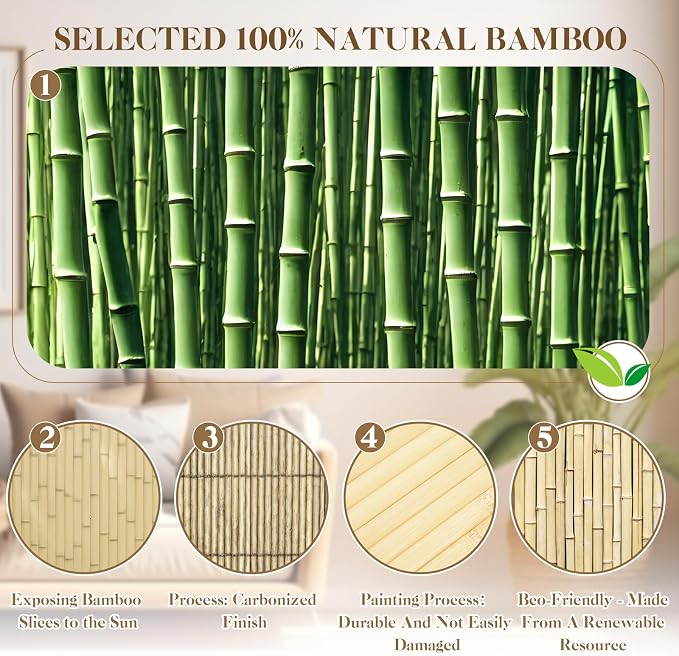Juexica 3 Pcs Natural Bamboo Wall Panel - Image 4