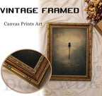 Vintage Gold Framed Wall Art Retro Dark Dragonfly Painting Canvas Prints Gothic - Image 4