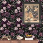 Purple Pink Rose Wallpaper Peel and Stick Vintage Floral Contact Paper 17.5in - Image 3