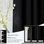 NICETOWN Short Faux Linen Black Blackout Curtains 63 inches Long - Image 5