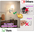 YHCDLAMP Battery Operated Wall Sconces Set of Two, Rechargeable Wireless Wall - Image 6
