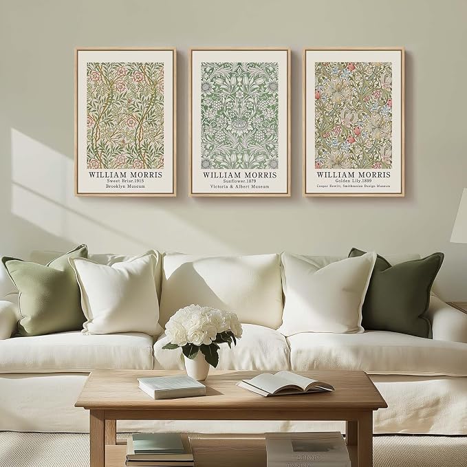 Framed William Morris Canvas Wall Art - Image 4