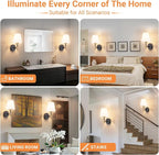 Peel and Stick Wall Sconces, Stick On Wall Sconce Set of 2, Battery Operated - Image 7