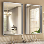 Easly Silver Bathroom Mirror for Wall, 36x24 Inch Rectangular Aluminum Alloy - Image 3