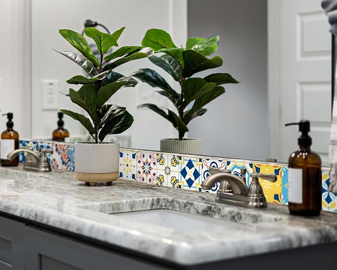 FLFK Wallpaper Border Tile Stickers Peel and Stick Wall Border - Image 3