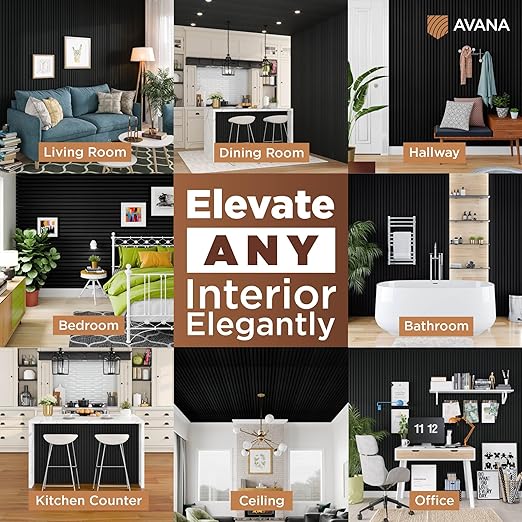 Avana Acoustic Wood Wall Panels – 94.4 X 12.6 Inch Black Oak Acoustic Panels 4 - Image 3