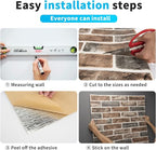 Art3d 20-Pack105 Sq.Ft Faux Brick 3D Wall Panels Peel and Stick in Gray Brown - Image 9
