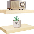 BGMG Wood Floating Shelves for Wall 12 inch Set of 2, Wooden Wall Mount Shelves by BGMG