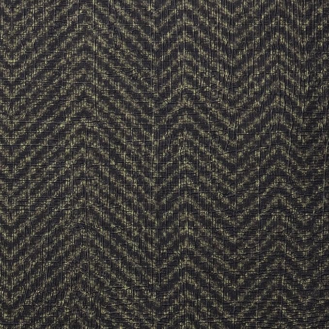 FunStick 24"x394" Black and Gold Grasscloth Peel and Stick Wallpaper Textured - Image 3
