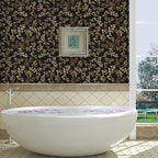 Dark Floral Peel and Stick Wallpaper, Vintage Gold Leaf Self-Adhesive Contact - Image 3
