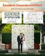 VEVOR 3D Flower Wall Panel, Artificial Floral Wall Background Mesh Backing Mat - Image 3