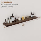 Floating Shelves for Wall Decor, 8 Inch Deep Rustic Solid Elm Wood Floating - Image 2
