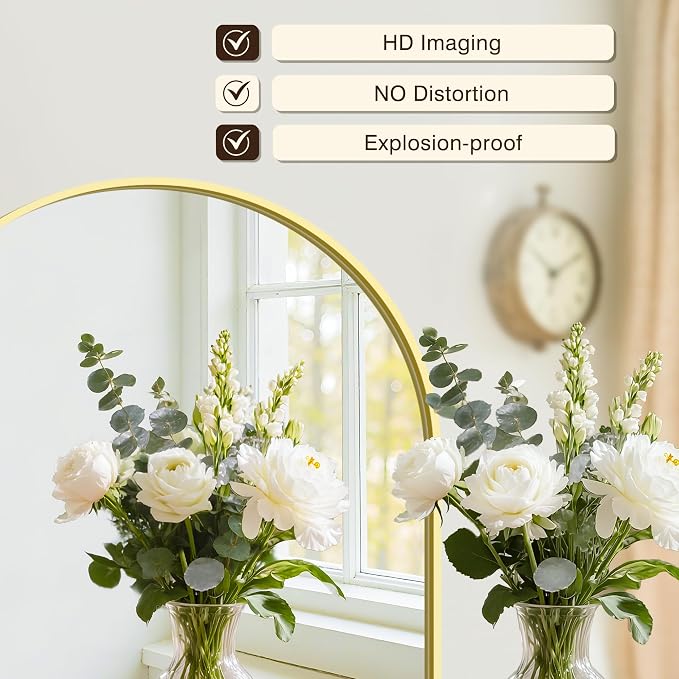 Vanity Bathroom Mirror for Wall, 2 Pack 30"x20" Arched Bathroom Mirror for Over - Image 2