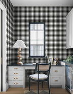 Guvana 17.7"x197" Black and White Peel and Stick Wallpaper Trellis Removable - Image 5