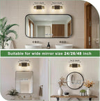 DORESshop Bathroom Light Fixtures, 2-Light Black and Gold Bathroom Lights Over - Image 2