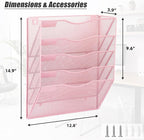 EASEPRES 5 Pocket Mesh Hanging Wall File Organizer, Wall Mounted Mail Paper - Image 2