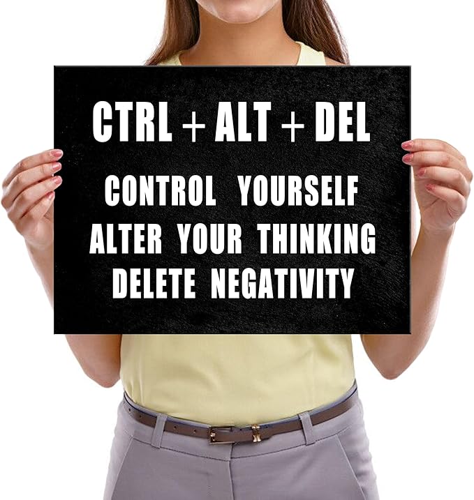 Pyradecor Motivational CTRL+ALT+DEL Classroom Positive Quotes Inspirational - Image 6