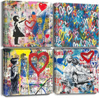 Biufo Banksy Canvas Wall Art Prints Pop Graffiti Street Art Pictures by Biufo