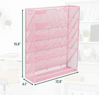 EASEPRES 6 Tier Mesh Hanging Wall File Organizer, Desk Vertical Mail Paper - Image 2