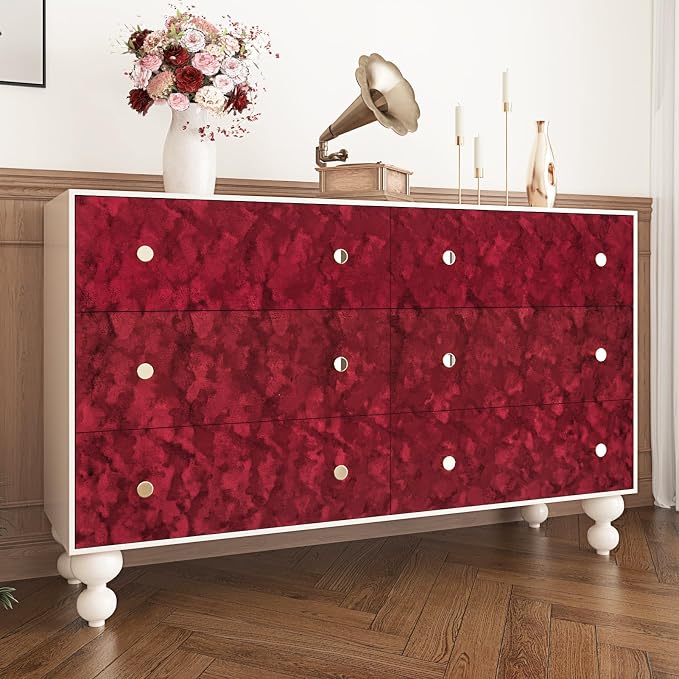 Wallercity Wine-Red Flocking Fabric Wallpaper Peel and Stick Soft Velvet - Image 2