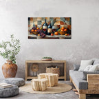 Abstract Kitchen Wall Art Geometric Dining Room Wall Decor Red Wine Glass - Image 5