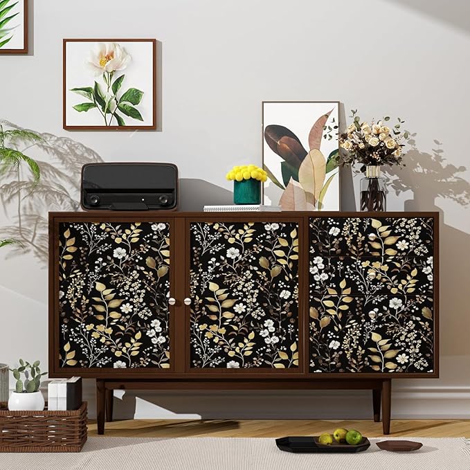 Laatse Boho Wallpaper Peel and Stick Dark Floral Wallpaper 17.5in x393in - Image 2