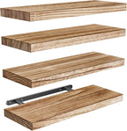 Amada Homefurnishing Floating Shelves, Paulownia Wood Wall Shelves by AMADAHOMEFURNISHING