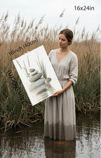 KBIERQN Zen Stone Canvas Wall Art Stacked Stones in Water Poster Print Tranquil - Image 3
