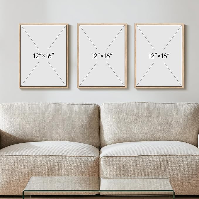 Framed Sage Green Boho Wall Art Bedroom, 3 Piece Beige Bohemian Canvas - Image 3