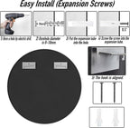 SCWF-GZ 24" Round Mirror Circle Wall Mounted Hanging or Against Wall Aluminum - Image 6