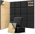 SODOCT 24 Pack Acoustic Foam Panels Flat Shape, Self-Adhesive 12 x 12 x 2 Inches by SODOCT