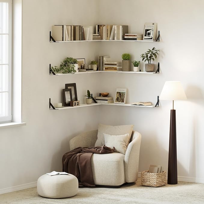 WOPITUES Floating Shelves for Wall 48″W x 8″D, Long Wall Mounted Shelves Set of - Image 5