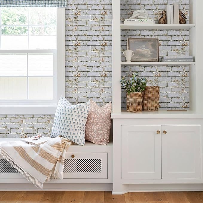 3D Faux Brick Wall Panels Peel and Stick, Small Brick-Look Textured Wall Sticker - Image 9