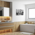 Framed Funny Movie Bathroom Canvas Wall Art Set of 2 – Black and White Vintage - Image 8