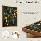 Floating Framed Floral Shower Wall Art, Vintage Botanical Flower Canvas Print - Image 2