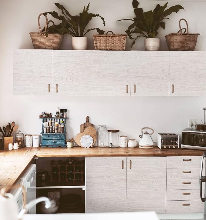 White Wood Contact Paper for Cabinets/Drawers Wood Grain Peel and Stick - Image 6