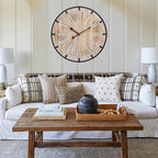 24 Inch Grand Farmhouse Wall Clock, Vintage-Inspired Wood & Metal Design - Image 3