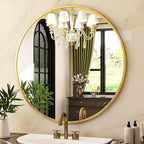 HARRITPURE Round Mirror 30 Gold Wall Mounted Circle Mirrors Vanity Mirror - Image 9