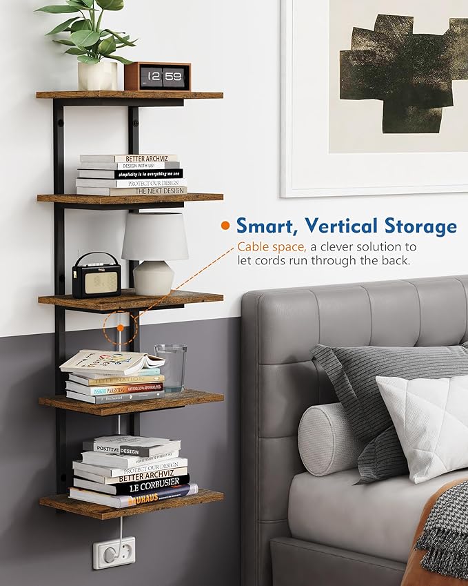 Harwaya 5 Tier Wall Bookshelf Unit - Image 5